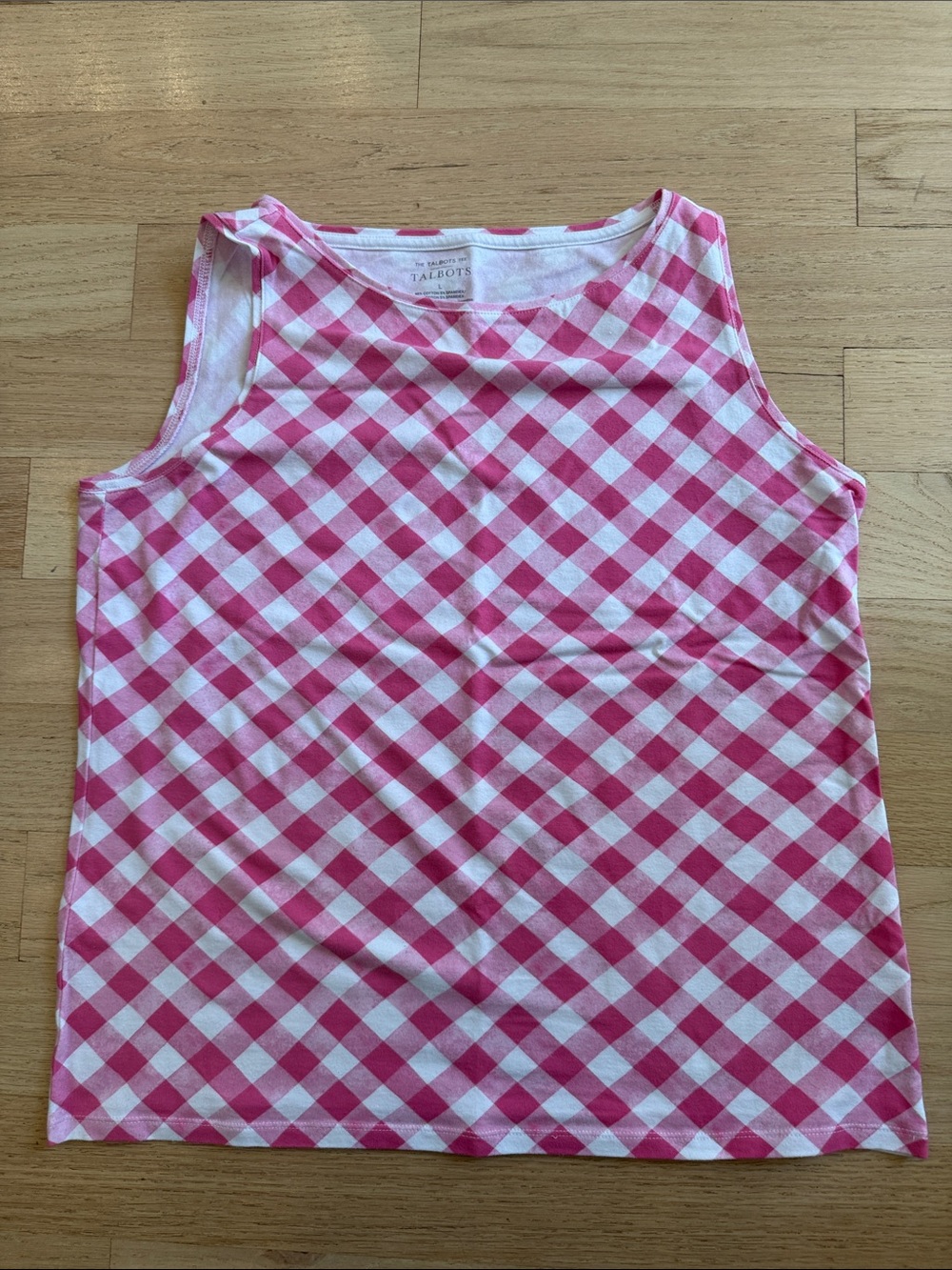 Talbots Pink and White Gingham Tank Top